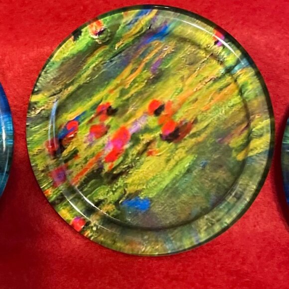 MONET WATER LILIES Four Glass Coasters From The Met in NYC - Picture 3 of 5